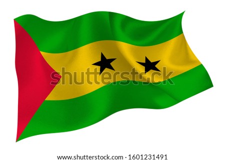 Sao Tome and Principe national silk flag icon