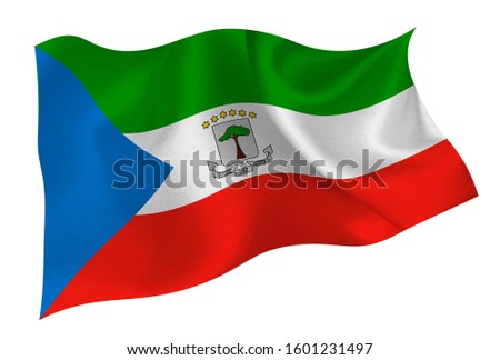 Equatorial Guinea national silk flag icon