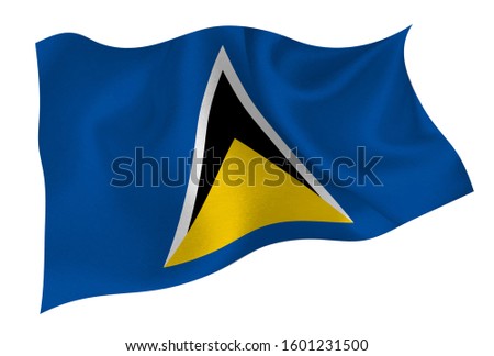 Saint Lucia national silk flag icon