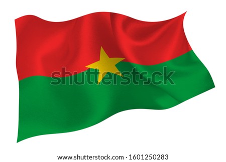 Burkina Faso national silk flag icon