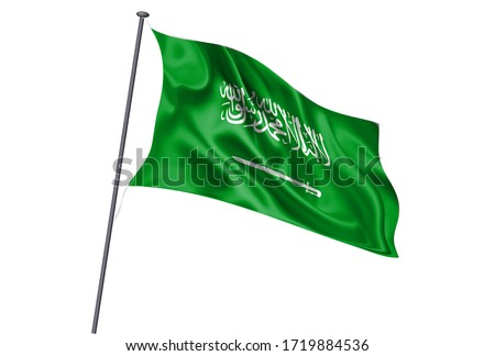 Saudi Arabia National flag pole icon 