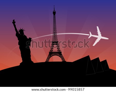 World Travel Sunset Background