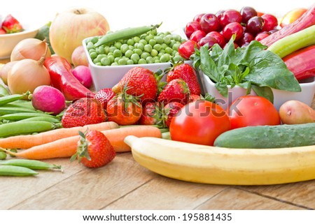 Healthy diet - organic fruits and vegetables