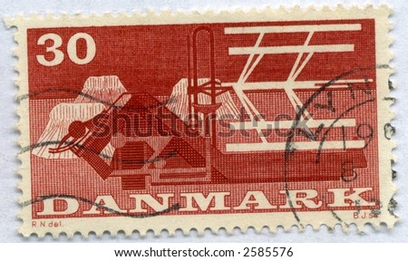 Vintage World Postage Stamp Ephemera denmark(editorial)