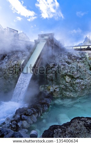 The source of hot spring , Kusatsu hot spring in Japan