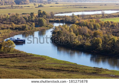 autumn view of the river from above