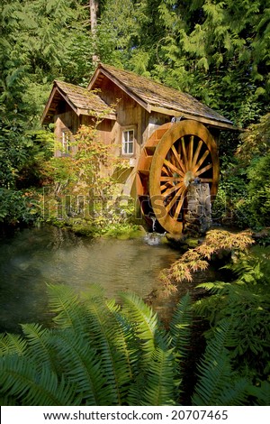 An Ornamental Waterwheel At Minter Gardens Near Chilliwack, Bc Canada ...