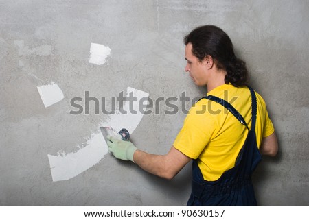 Filling walls. House repair.