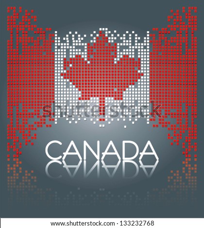 Canadian flag from square blocks, vector