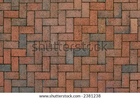 Stamped Concrete - Used Brick: Herringbone Pattern