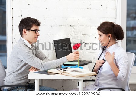 Doctor is shocked after receiving flower from patient