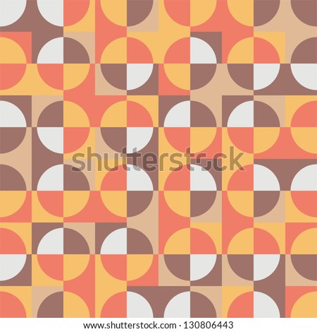 Seamless Simple Geometric Pattern - Retro Colored Circles And Squares ...