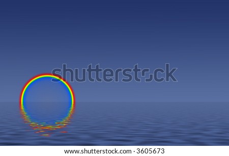 Rainbow reflection in water