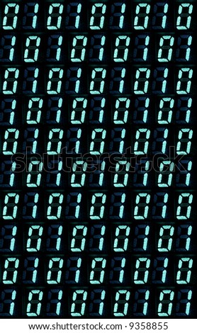 Macro photo of retro digits from old calculator screen