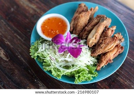 fried chicken with salt Thailand food yummy
