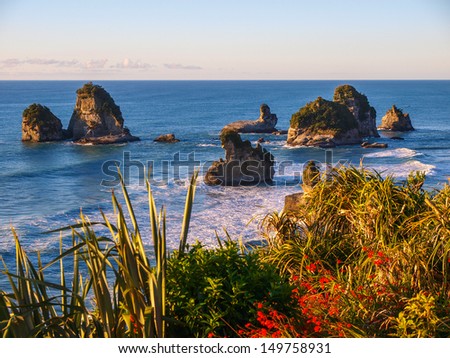 West coast of New Zealand - Punakaiki Pancake rocks region