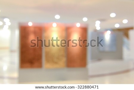 Abstract blur background with bokeh of Art gallery or museum.