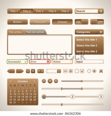 Warm brown UI set