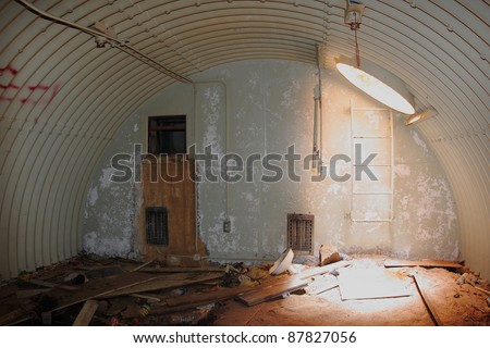 Inside and abandoned bomb shelter / fallout shelter. A Cold War Relic.