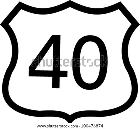 Us 40 Highway Sign Stock Vector Illustration 100476874 : Shutterstock