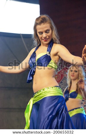 WARSAW, POLAND, May 30: Unidentified oriental dancers on the stage on Orientalny Koktajl- Oriental Coctail Festivale on May 30, 2014 in Warsaw, Poland.
