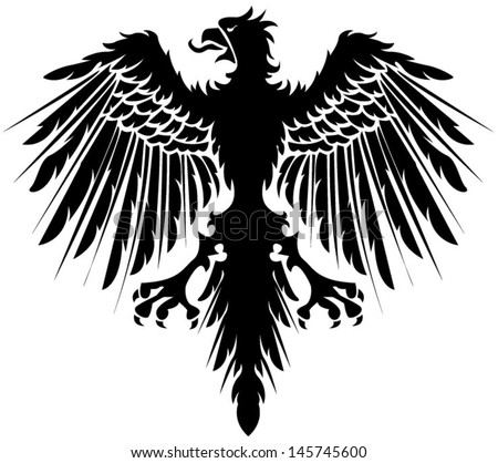 Heraldry Black Eagle Stock Vector Illustration 145745600 : Shutterstock