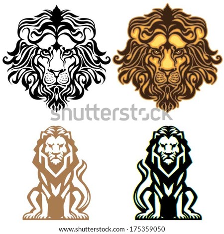 Lion logo set