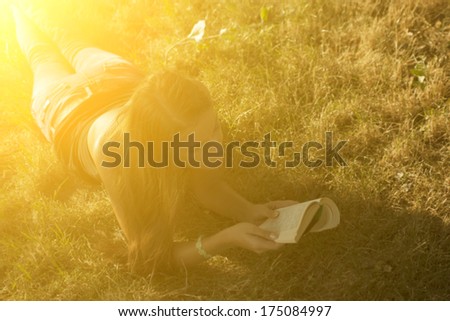 Woman reading a book spring / summer