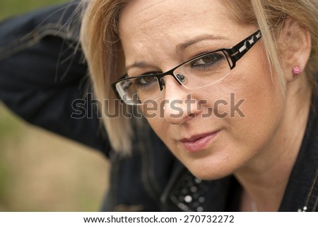Natural forty years old woman portrait