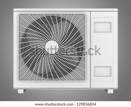 modern air conditioner isolated on gray background