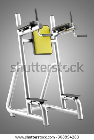 gym roman chair isolated on gray background