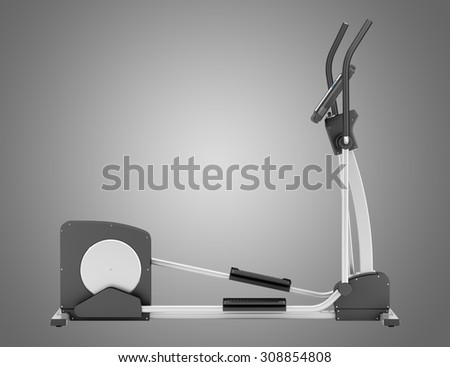elliptical cross trainer isolated on gray background