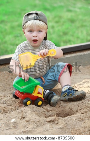 boy little children child play playground color toy sand life outdoor spring sand