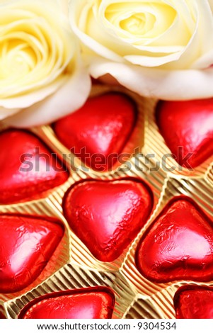 white rose bloom heart love red wedding lovely chocolate present tasty celebration background abstract valentine