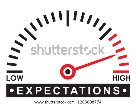 high expectations - monitoring  scale -   illustration template Stock foto © 