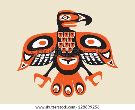 Totem Bird - Indigenous Art Stylization Stock Vector Illustration ...