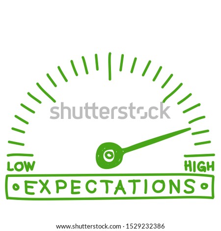  hope meter - high expectations  monitoring  scale -  hand drawn illustration   Stock foto © 