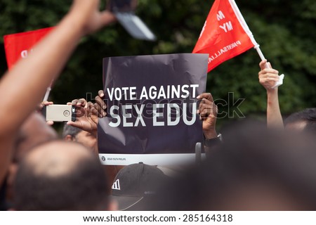 TORONTO - June 7  , Rally in Queen\'s Park to protest the Liberal government\'s controversial sex-education curriculum.   June 7 , 2015 in \
Toronto, Canada.