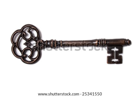 Vintage Key On White Background Stock Photo 25341550 : Shutterstock