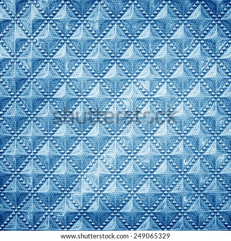 Blue plastic texture  pattern is a diagonal colored square for background
