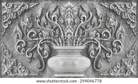Antique engraved silver background