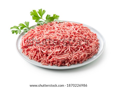 Similar – Image, Stock Photo Bowl of minced meat near eggs and herbs