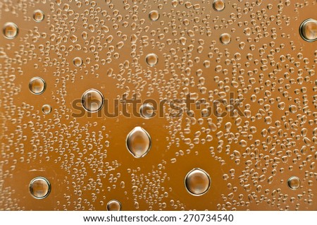 Air bubbles in the bottle, close-up scene