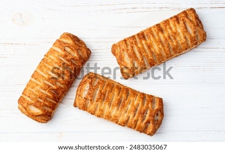 Similar – Image, Stock Photo Meat Sausage Cheese Bread