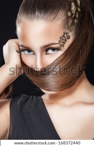 portrait of sexy girl with creative face art