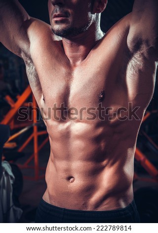 beautiful and strong young muscular guy