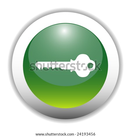 Glossy Key Sign (Security) Icon Button