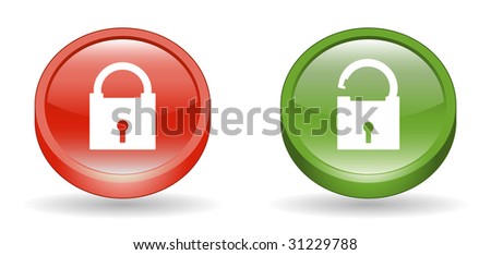 Lock & Unlock Sign 3D Icons