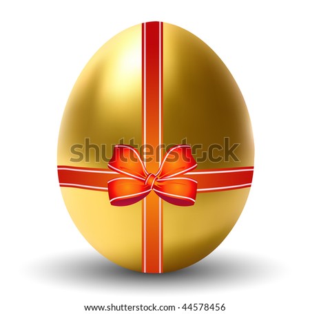 Vector Golden Easter Egg With Bow - 44578456 : Shutterstock