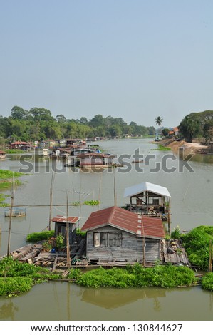 House on the river at Thailand